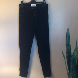 Duer black jeans.  High rise skinny.  Size 25